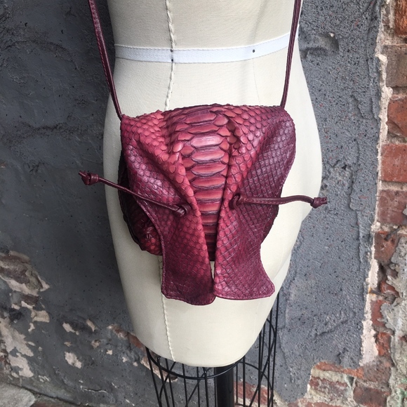 Carlos Falchi Handbags - Carlos Falchi Mini Python Pouch Bag